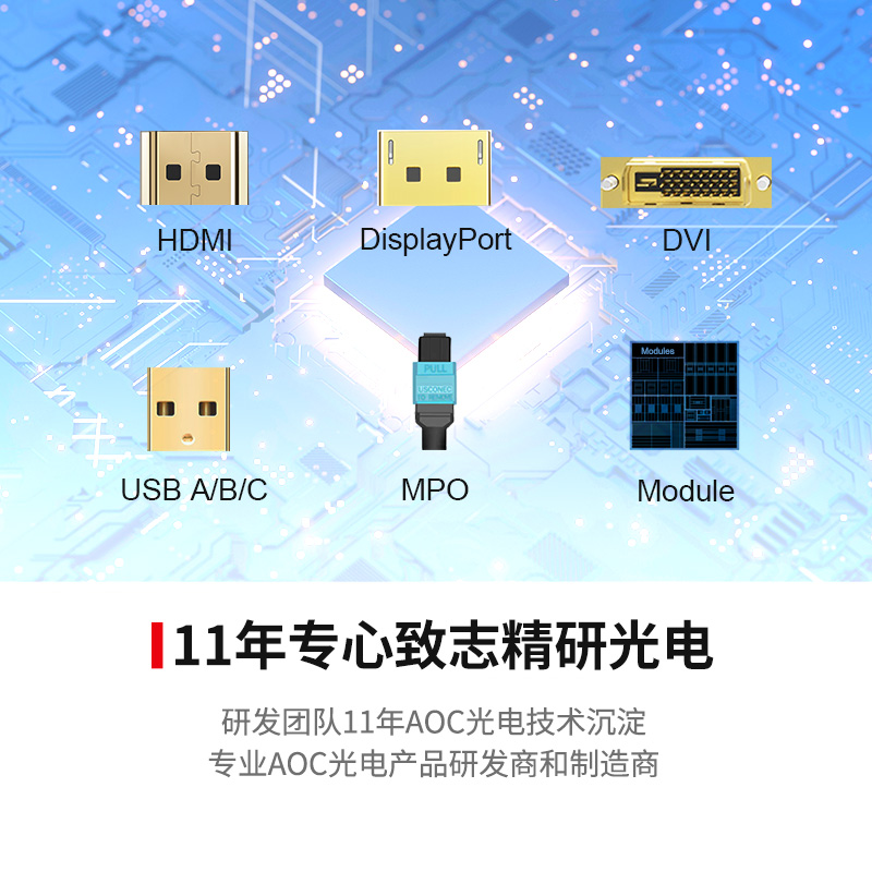 KING KABLE铠装纯光纤HDMI线2.1版支持8K/10K和分体转换升级模组无损无辐射抗干扰300米传输距离